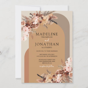 Invitación Boho Moda Floral Hydrangea Watercolor Arch Boda