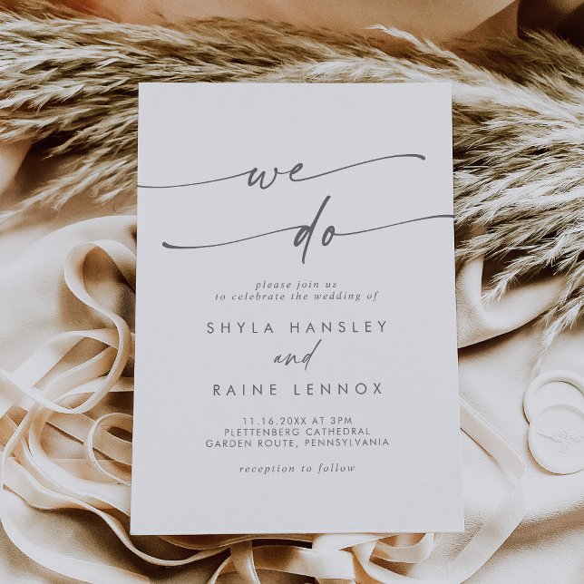 Invitación Boho Moda Gris plateado hacemos Boda (Subido por el creador)