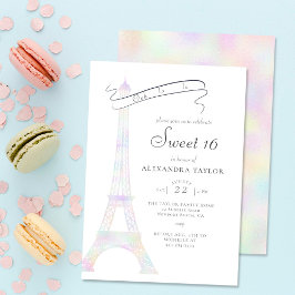 Invitación Boho Moda irlandés Torre Eiffel Paris Sweet 16