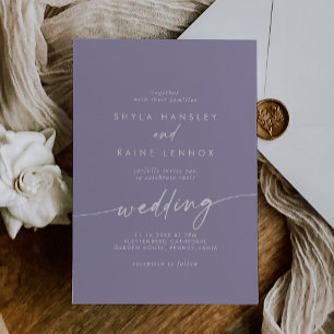 Invitación Boho Moda Lavender Boda púrpura