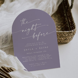 Invitación Boho Moda Lavender Purple Arch Ensayo Cena