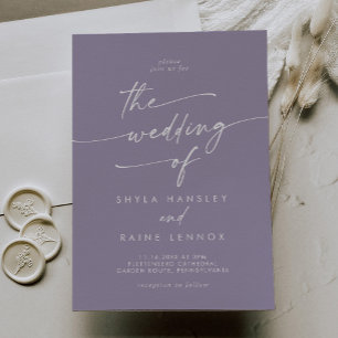 Invitación Boho Moda Lavender Purple El Boda De
