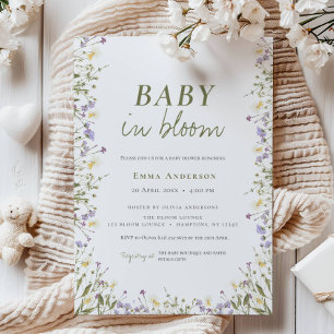 Invitación Boho Moda Little Wildflower Baby Shower