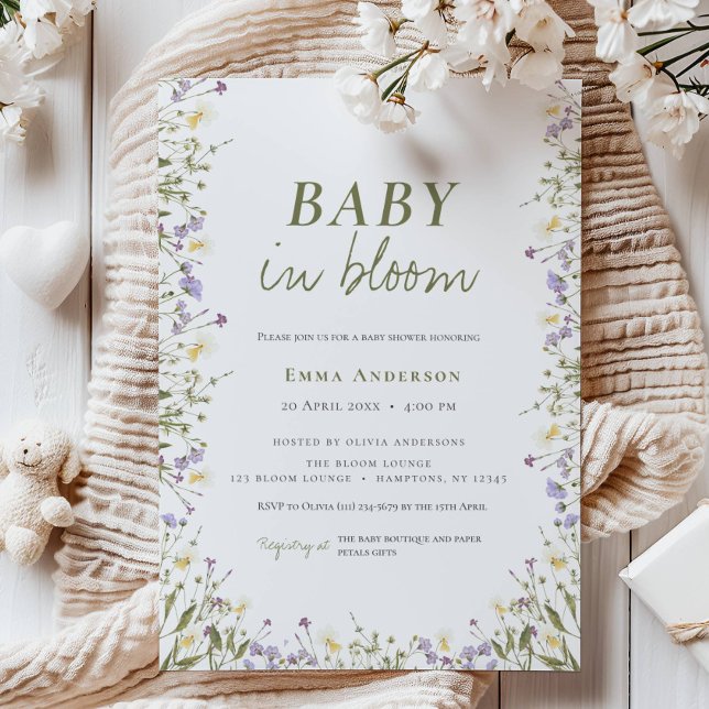Invitación Boho Moda Little Wildflower Baby Shower (Subido por el creador)