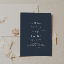 Invitación Boho Moda  Marina Oscura Boda de Blue Casual
