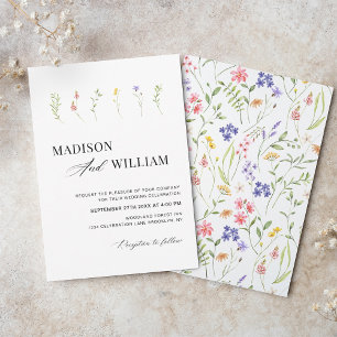 Invitación Boho Moda minimalista Boda Jardín de Flores Silves