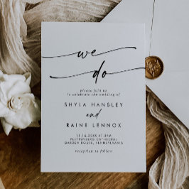 Invitación Boho Moda Negro y Blanco hacemos Boda