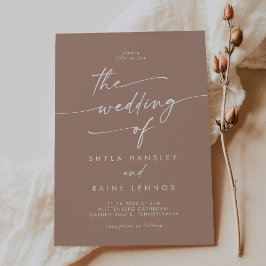 Invitación Boho Moda Neutral Taupe Boda de