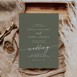 Invitación Boho Moda Olive Green Boda