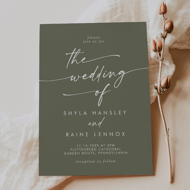 Invitación Boho Moda Olive Green El Boda De (Subido por el creador)