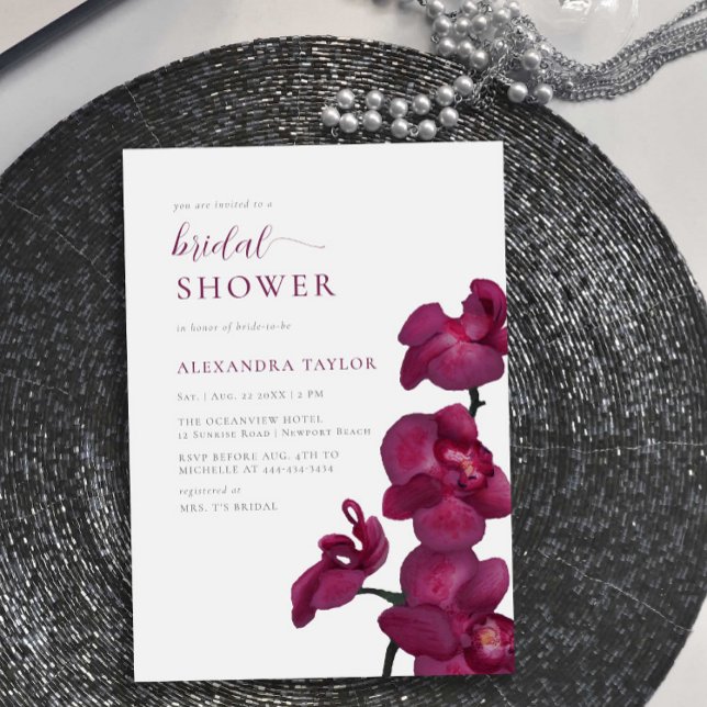 Invitación Boho Moda Orquídea Morada Elegante Ducha Bridal (Subido por el creador)