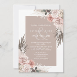 Invitación Boho Moda Pampas Boda floral pekinés
