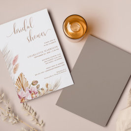 Invitación Boho Moda Pampas Grass | Ducha de novia