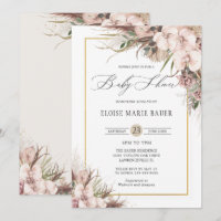 Boho Moda Pampas Grass Orchid Floral Baby Shower