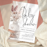 Boho Moda Pampas guión de gramático Baby Shower
