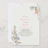 Boho moda Primavera Coral Floral rosa Baby Shower