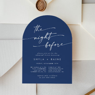 Invitación Boho Moda Real Arco Azul Ensayo Cena