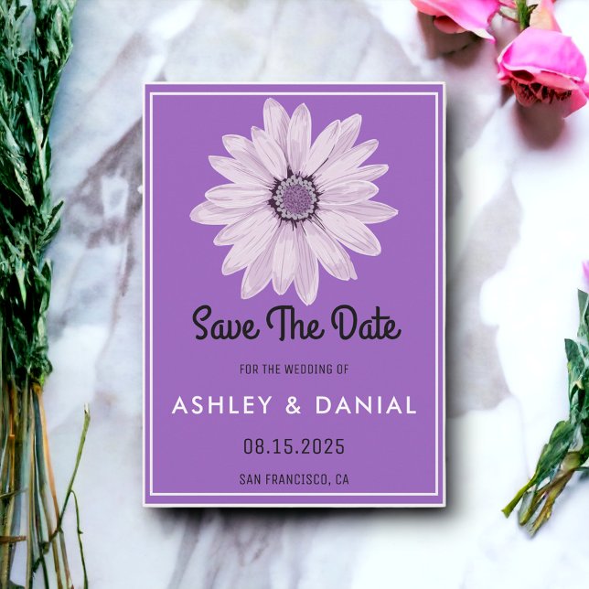 Invitación Boho moda rosa blanco floral Boda Salvar la fecha (Subido por el creador)
