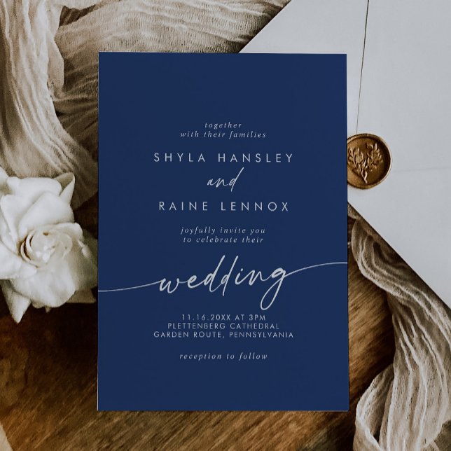 Invitación Boho Moda Royal Blue Boda (Subido por el creador)