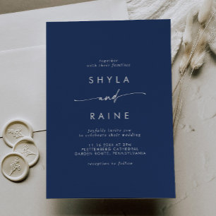 Invitación Boho Moda Royal Blue Casual Boda