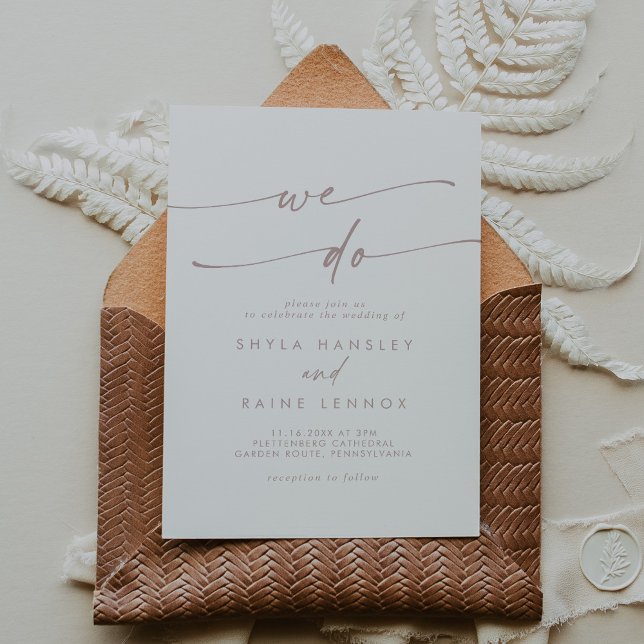 Invitación Boho Moda Rubor Rosa Nosotros Hacemos Boda (Subido por el creador)