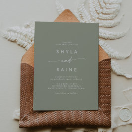 Invitación Boho Moda Sage Green Casual Boda