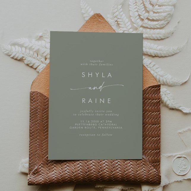 Invitación Boho Moda Sage Green Casual Boda (Subido por el creador)