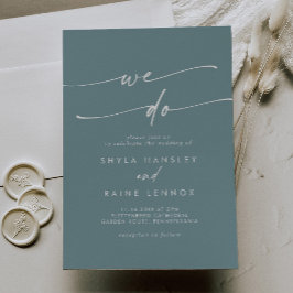 Invitación Boho Moda Seafoam Verde azulado Hacemos Boda