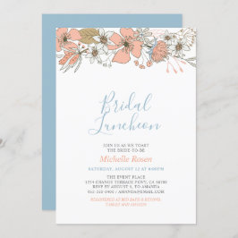 Invitación Boho Moda Spring Floral Bridal Luncheon Shower Inv