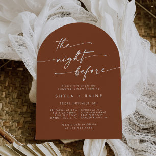 Invitación Boho Moda Terracotta Arch Ensayo Cena