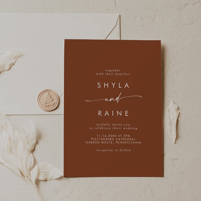 Invitación Boho Moda Terracotta Casual Boda (Subido por el creador)