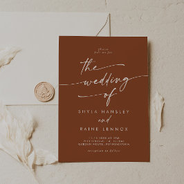 Invitación Boho Moda Terracotta El Boda De