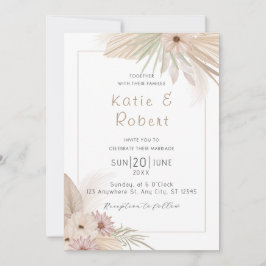 Invitación Boho Moda Watercolor Floral Boda