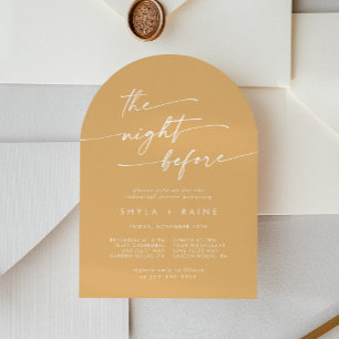 Invitación Boho Moda Yellow Marigold Arch Ensayo Cena