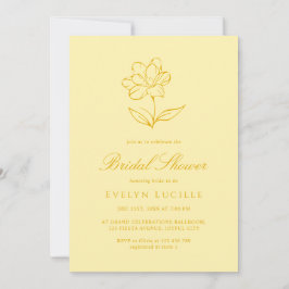 Invitación Boho Modern Butter Yellow Elegant Bridal Shower