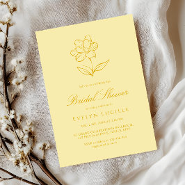 Invitación Boho Modern Butter Yellow Elegant Bridal Shower