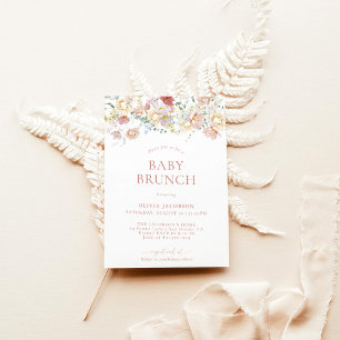 Invitación Boho Modern Floral Baby Shower   Chica Baby Brunch