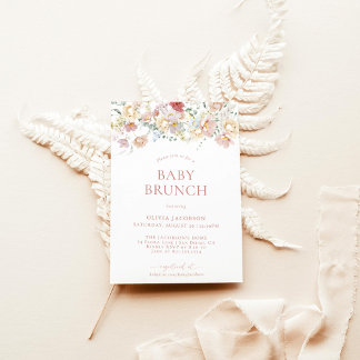 Invitación Boho Modern Floral Baby Shower | Chica Baby Brunch