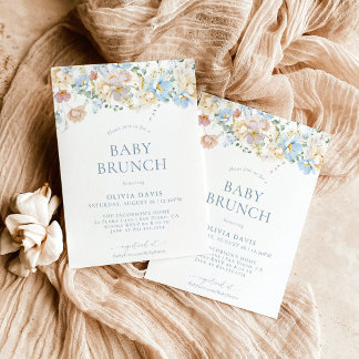 Invitación Boho Modern Floral Baby Shower | Género Neutral en