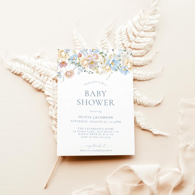 Invitación Boho Modern Floral Baby Shower | Sexo Neutral (Subido por el creador)