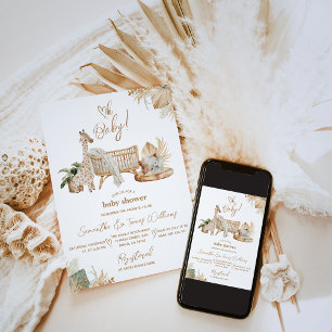 Invitación Boho Modern Heart Gender Neutral Baby Shower