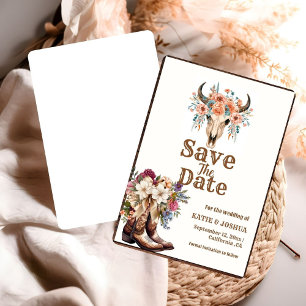 Invitación Boho moderno Boho Occidental Cowboy Wedding Salva