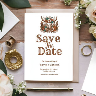 Invitación Boho moderno Boho Occidental Cowboy Wedding Salva