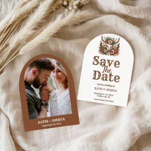 Invitación Boho moderno Boho Occidental Cowboy Wedding Salva 