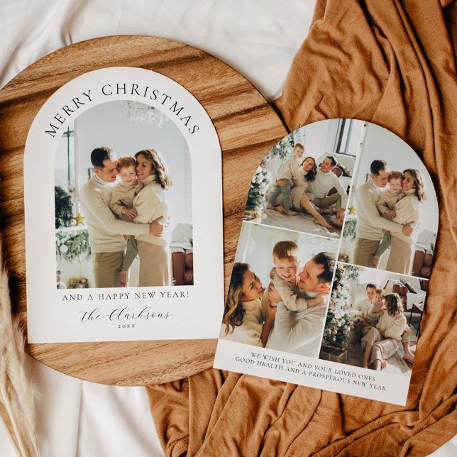 Invitación Boho moderno Feliz Navidad y Feliz Año Nuevo (Subido por el creador)
