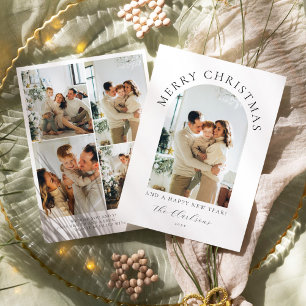 Invitación Boho moderno Feliz Navidad y Feliz Año Nuevo