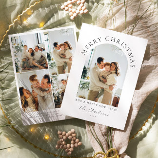 Invitación Boho moderno Feliz Navidad y Feliz Año Nuevo