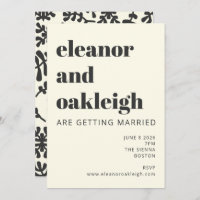 Boho moderno matisse Boda blanco negro botánico