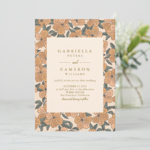 Invitación Boho moderno Neutrals Floral Garden Wedding