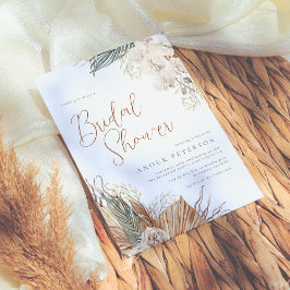 Invitación Boho Moderno Terracota Hierba de Pampas Desayuno d